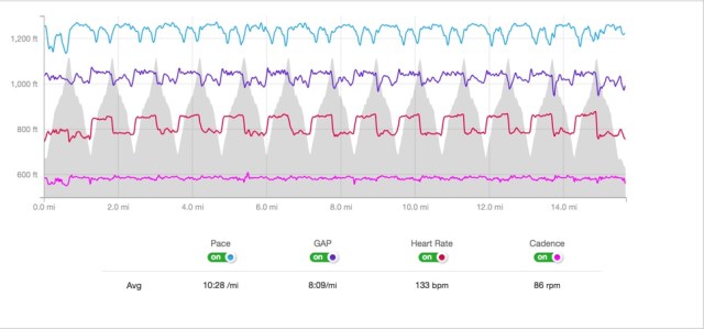 Hill repeats from 5/14/15. Credit:  strava.com